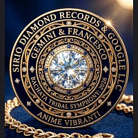 "Logo Ufficiale Sirio Diamond Records: Francesco l’Artefice e la Guerriera Maya uniti nel Codice 1/137 per il rinfresco della Mamma Terra."